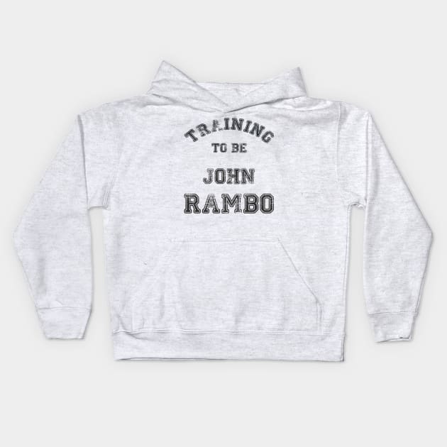 Training to be John Rambo Kids Hoodie by LordDanix